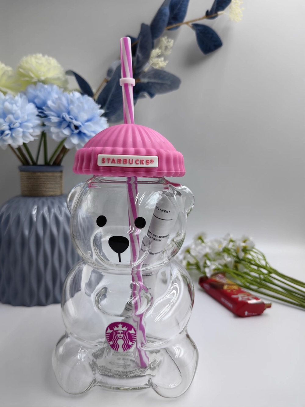 RARE Pink Starbucks Glass Bearista Cup - Picture 3 of 10